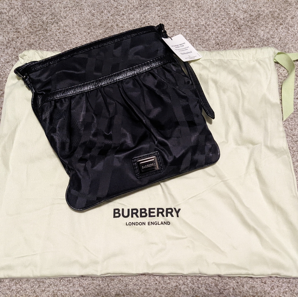 Black Nylon House Check Burberry Crossbody Bag/Purse